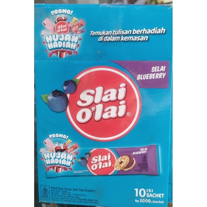 

Slai O Lai Blueberry, 1box isi 10pc @32gr ED okt 25