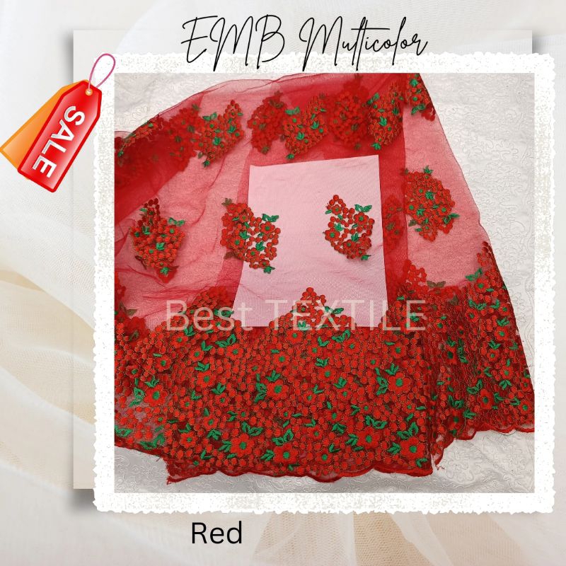 ✅SALE. Tile valentino/garden tile/vallentino kain viral/tile korea/ kain etnik bordir lace