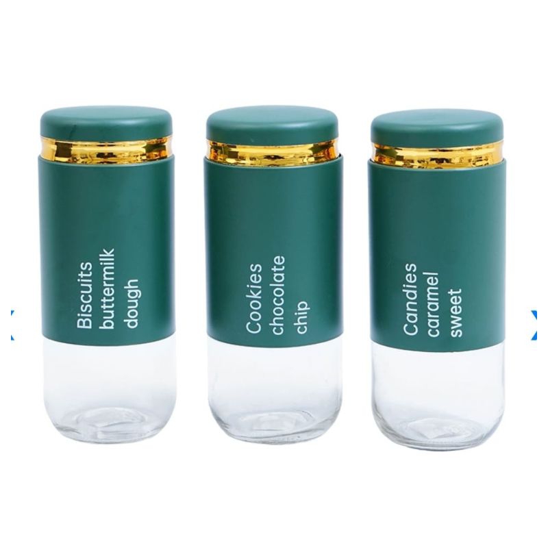 INFORMA TOPLES HARLEEN STORAGE JAR OF 3// INFORMA TOPLES KACA// TOPLES KUE// TOPLES KUE INFORMA