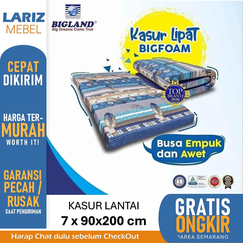 PROMO kasur busa lipat lantai ukuran 7x90x200 cm toko lariz mebel Semarang murah