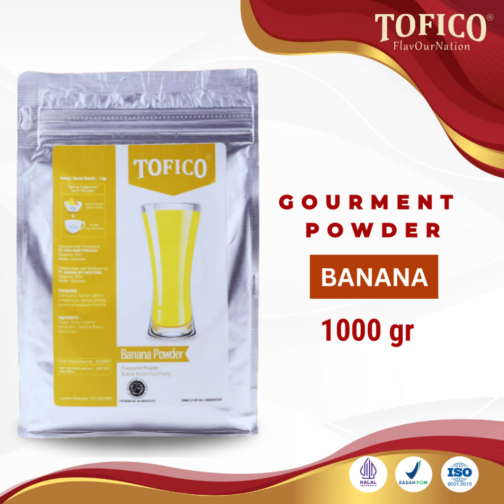 

Powder Banana Tofico / Bubuk Rasa Pisang Premium 1KG / Tofico Syrup Official