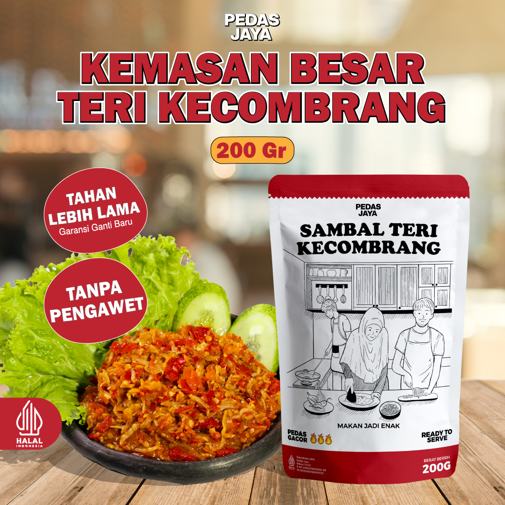 

[200gr] Sambal Teri Medan Kecombrang Kemasan Besar - Pedas Jaya