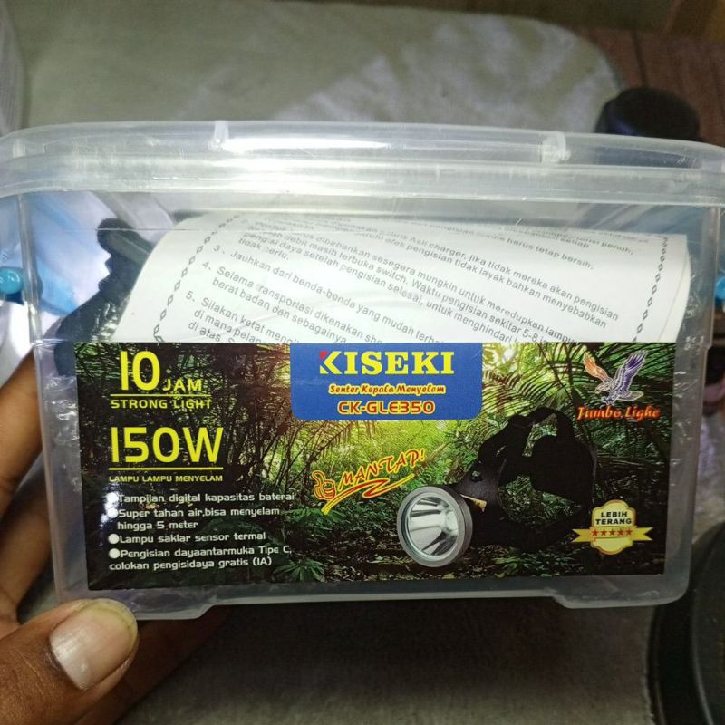 SENTER KEPALA KISEKI CK-GLE350 SENTER SELAM DENGAN SENSOR GERAK TAHAN 24 JAM