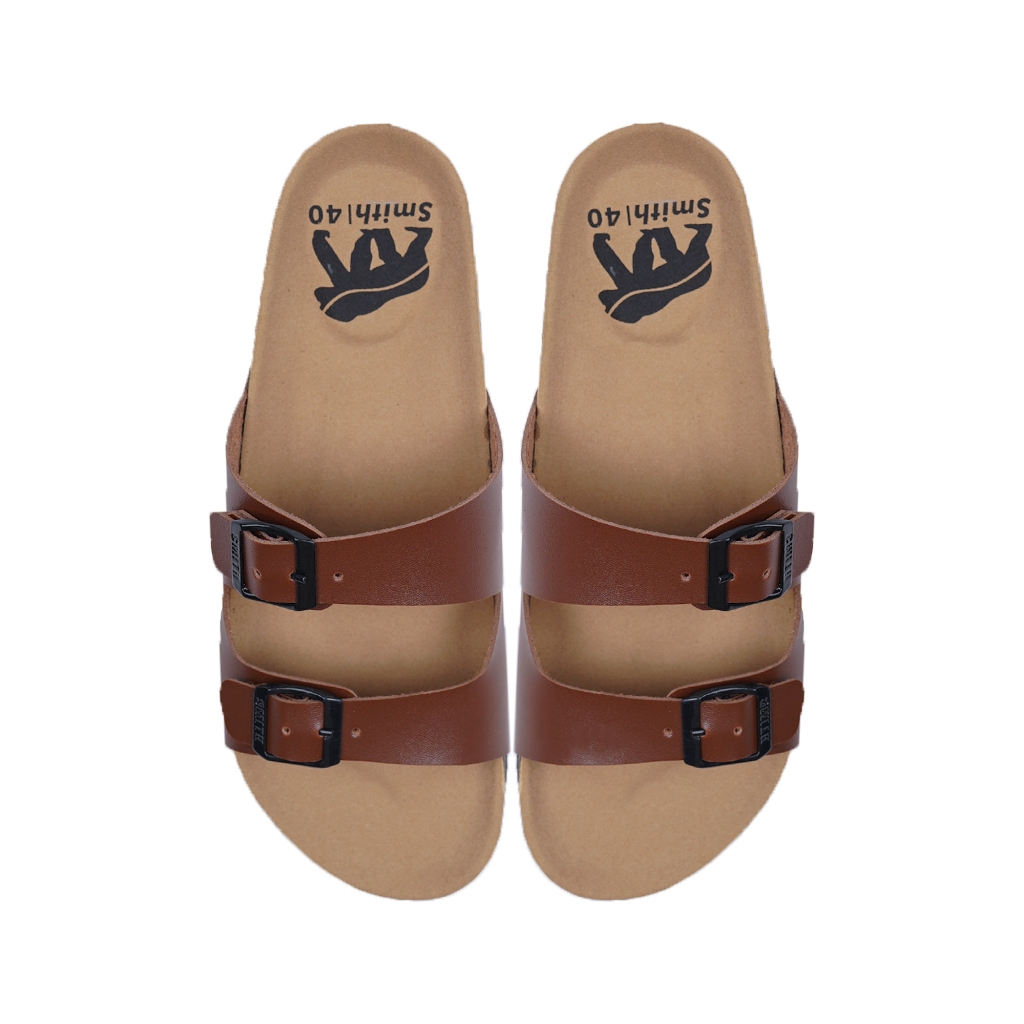 House of Smith PKU Sendal Slide Pria - Sanbrik Brown #4