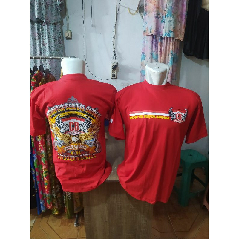Kaos cb indonesia merah cabe. free stiker