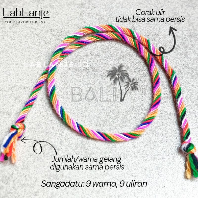 LABLANJE.ID Gelang Tridatu khas Bali tanpa Ikatan | Gelang Tridatu Wol