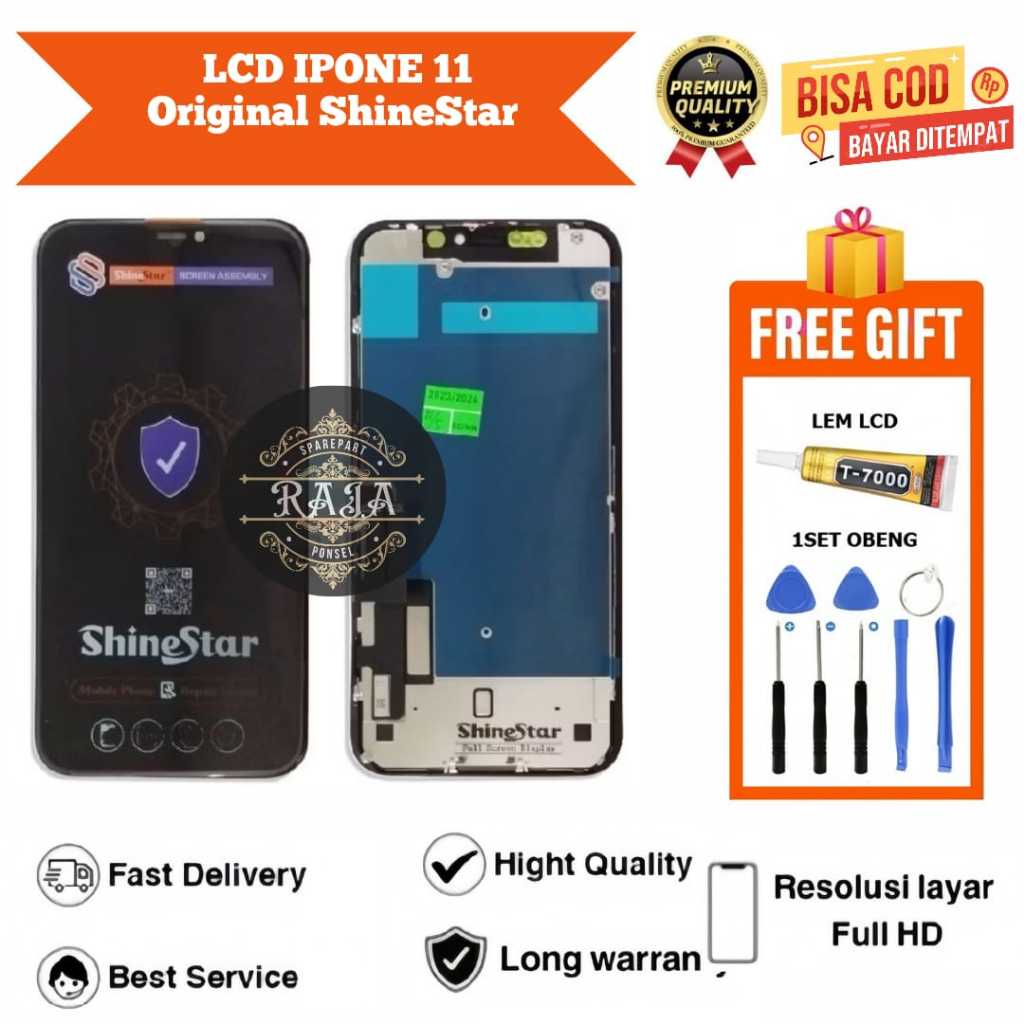 Lcd touchscreen IPHONE 11 Original SHINESTAR / Lcd IPHONE 11 Original  SHINESTAR Full set Gratis L3M