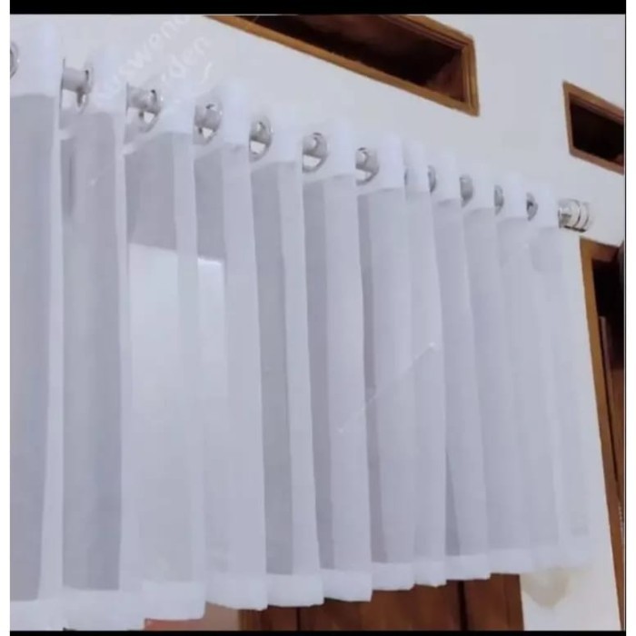 Gorden Poni Smokring Vitrase Polos Hordeng Putih Abu Abu CoklatJendela Pintu Tirai Minimalis