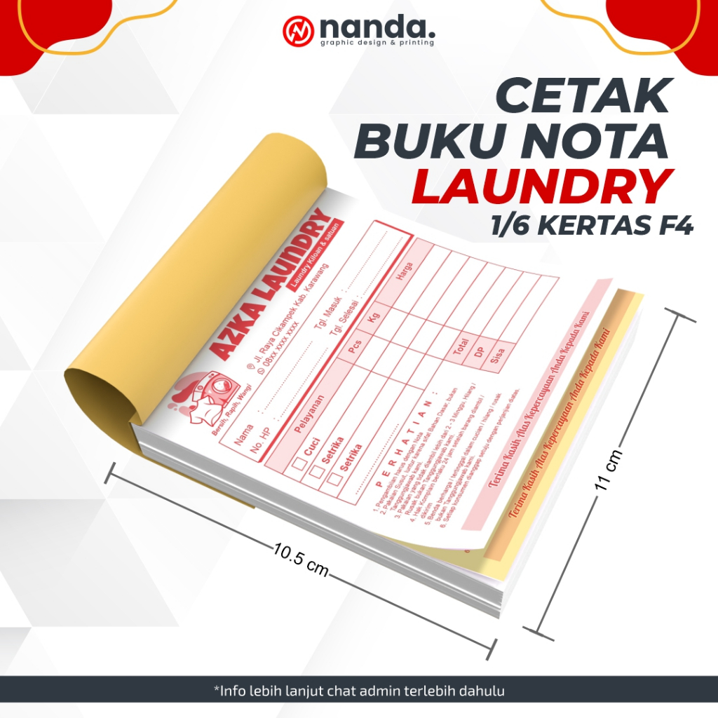 

CETAK BUKU NOTA LAUNDRY 1 PER 6 KERTAS F4