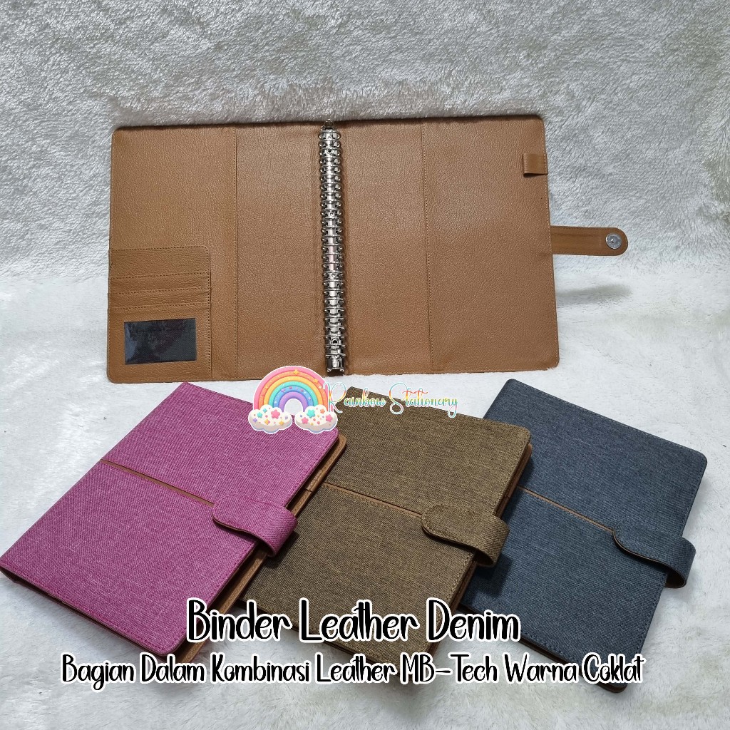 

Binder Leather Jeans/Denim Kombinasi Warna Bagian Dalam. Tersedia Ukuran A5/20holes dan B5/26holes
