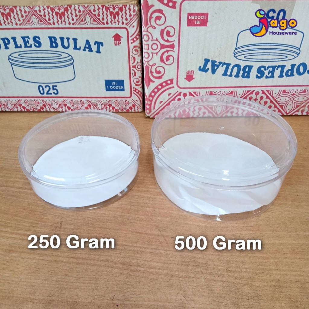 12 PCS Toples Nastar 250gr & 500gr Susan, Toples Kue Kering Bulat Mika PS Bening, Toples Lebaran