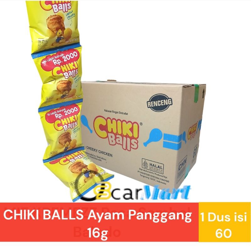 

(Gsv) CHIKI BALLS Rasa Ayam 1 Dus isi 60 Cheeky Chiken