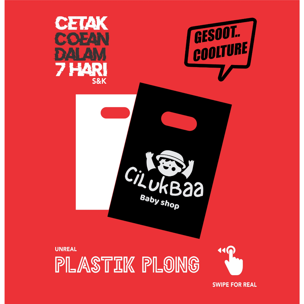 Sablon Plastik Plong HD 20x30 / kantong plastik olshop /kresek packing