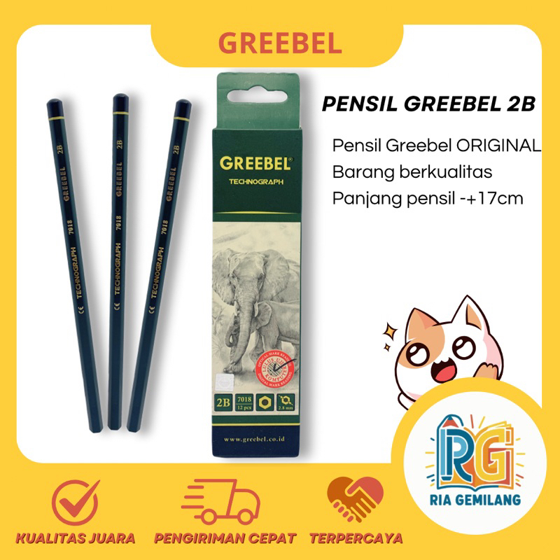 

GREEBEL - PENSIL GREEBEL TULIS 2B ORIGINAL