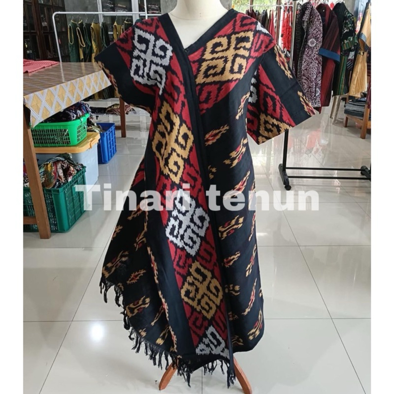 READY STOCK - dress tenun slempang - baju tenun wanita - baju tenun etnik - dress tenun modern - dre