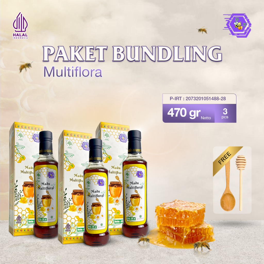 

MADU YP76 - MADU ASLI MURNI Paket Bundling NEKTAR MULTIFLORA dan KALIMANTAN 470ml (3pcs) SUPER PREMIUM GRADE A 100% Madu Hutan Sumatra Alami Pure Natural Raw Honey Minuman Herbal Premium Kesehatan Meningkatkan Daya Tahan Nutrisi Tubuh