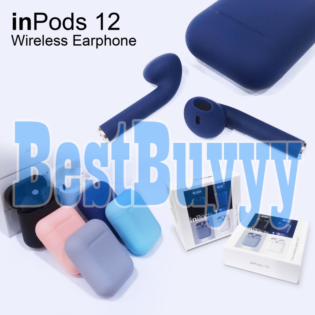 BestBuyyy HANDSFREE - HEADSET - HF - BLUETOOTH TWS INPODS 12 MACARON  + KBL CHARGER - WIRELESS EARPH