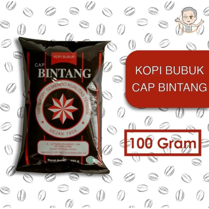 

Kopi Bintang - Kopi Khas Muara Enim 100gram Robusta asli tanpa gula dan kimia