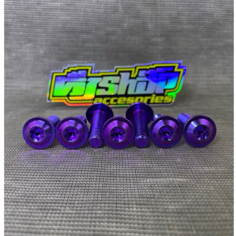 paket baut disk disc piringan cakram titanium untuk motor isi 4,5,6 pcs baut cakram ninja vario old 