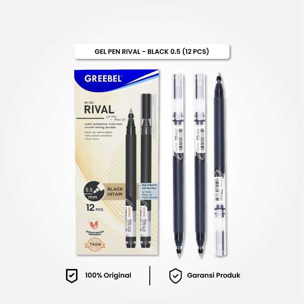 

PULPEN GEL GREEBEL RIVAL 0,5MM GP-502 HITAM TERLARIS