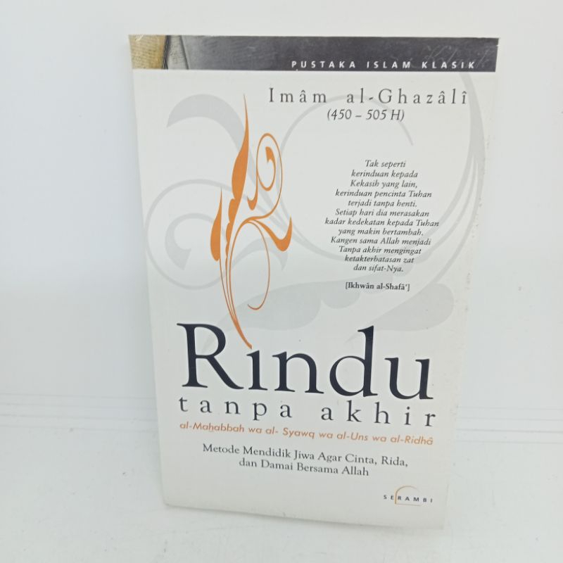 rindu tanpa akhir.pustaka islam klasik.imam al ghazali.