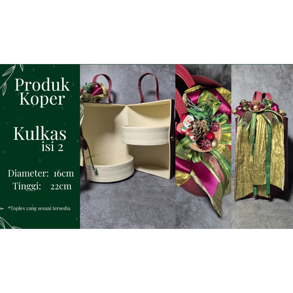 

Kulkas Isi 2 Toples / Kulkas Hampers Natal Imlek (Pita Include, Toples Tidak Termasuk) / Box hampers kue kering / Box toples natal imlek