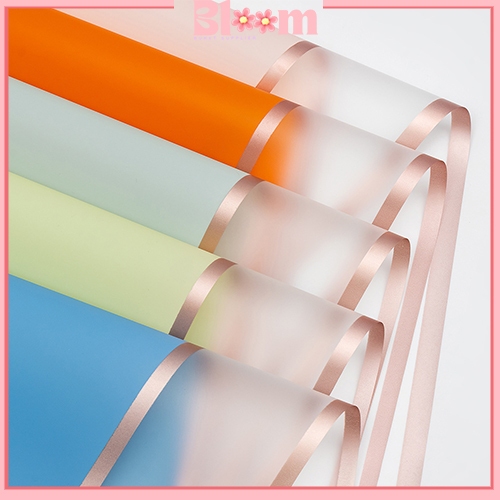 

20 Lembar Transparent Gold Frame Cellophane Double List Flower Wrapping Waterproof Paper Kertas Buket Bunga KB6132