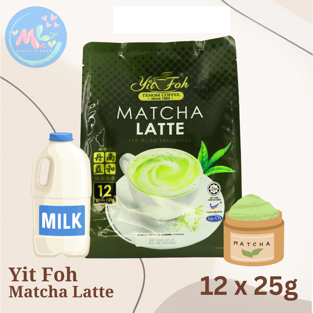 

Minuman Matcha malaysia Tenom Yit Foh Matcha Latte - Single Pack (12 sticks)