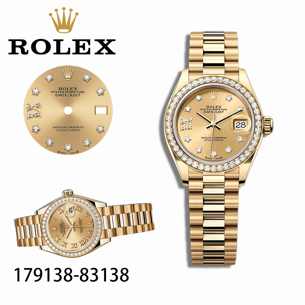 ROLEX jam tangan ori Datejust Lady Gold 26mm chdp wanita rantai m179138-83138 watch original 100% Oy