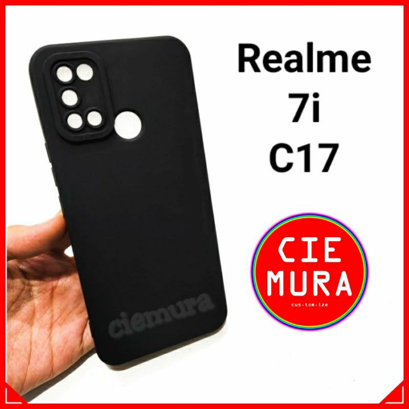CIE Case Hitam Oppo Realme 7i / Realme C17 Black Matte Softcase Polos Lentur Slim Silikon HP Ciemura