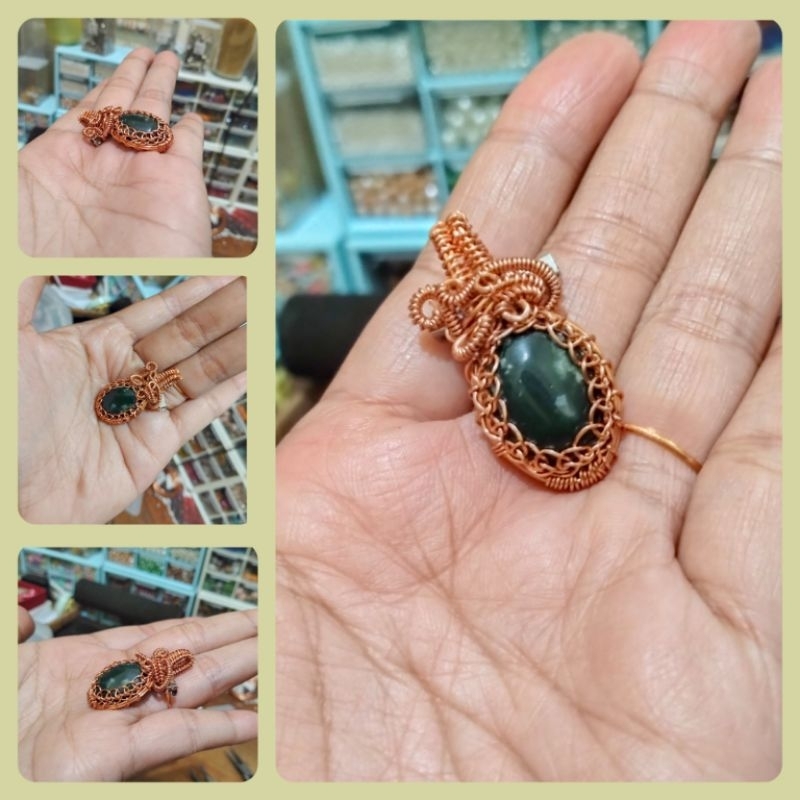 2 IN 1 premium Bros pendant Bros agate liontin batu alam agate Bros hijab Bros kawat