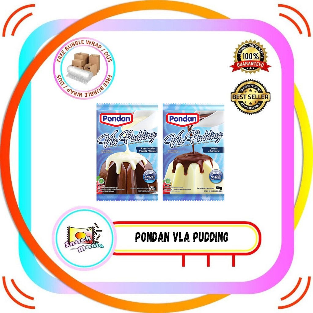 

Pondan Vla Pudding Puding Chocolate Coklat - Vanilla 50 gr