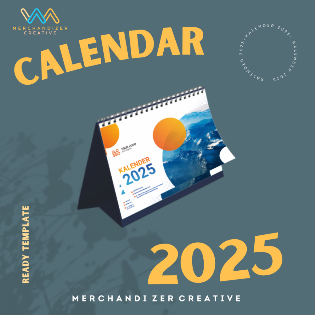 

Kalender Meja 2025 - 6 lembar 1 sisi Laminasi Doff/Glossy - Tatakan LINEN