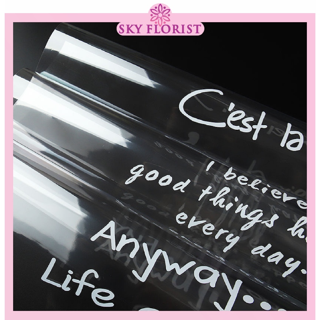 

20 Lembar Kertas Buket Bening Transparan Plastik OPP Wrapping Paper Cellophane Bouquet Florist KB6049