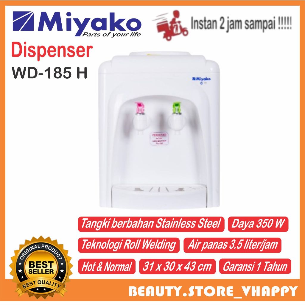 Dispenser Miyako Hot Normal 350Watt WD 185 H