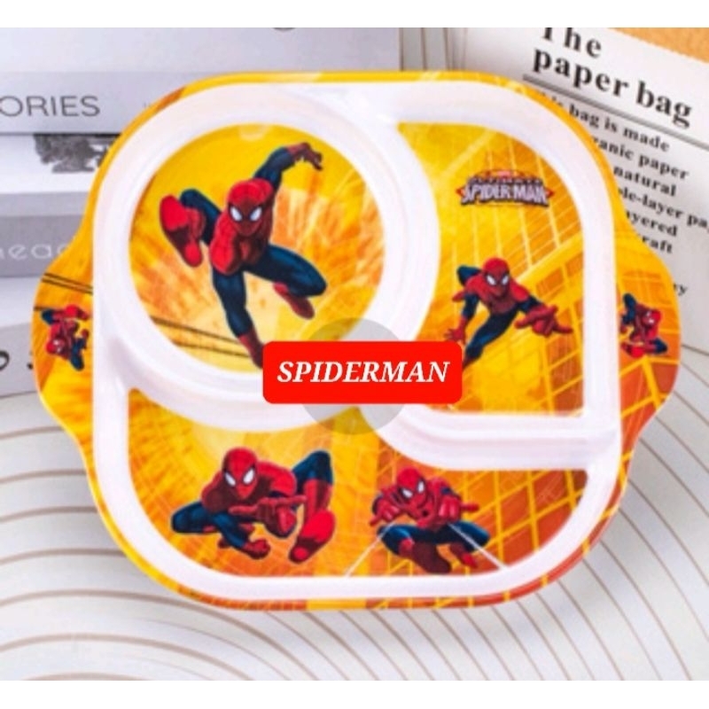 piring sekat 4 melamin karakter spiderman piring anak paw patrol piring makan pokemon piring melamin
