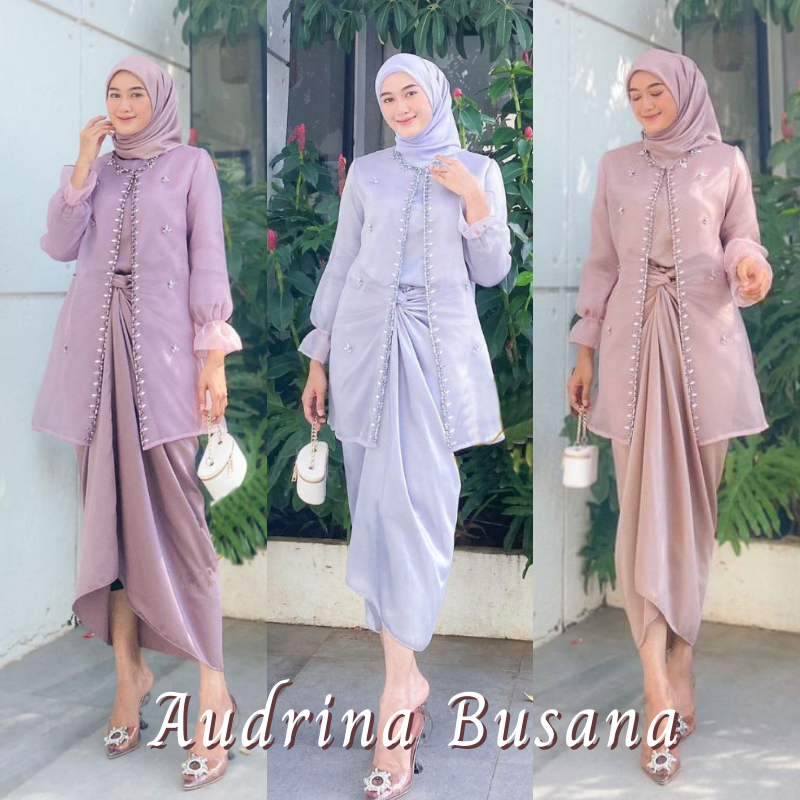 (ADA JUMBO) ONESET JEMMA ORGANZA PREMIUM - OUTFIT KONDANGAN SETELAN ROK LILIT SETELAN WANITA FREE OU