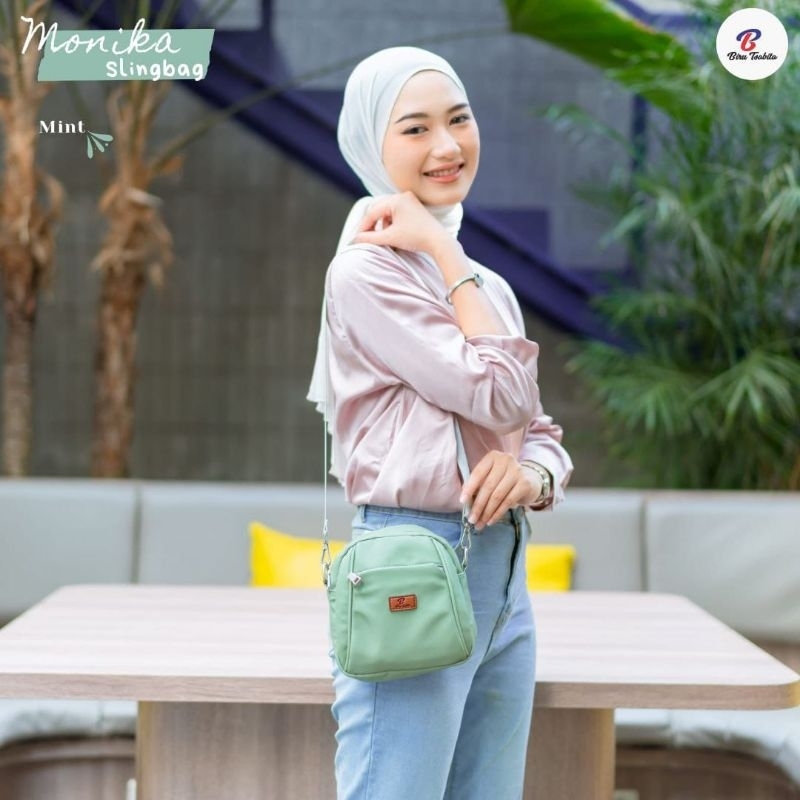 tas selempang monika bag - biru tsabita
