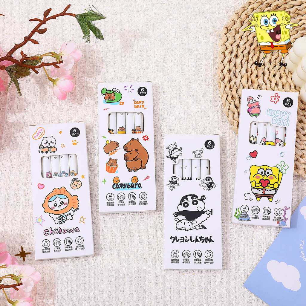 

COD PENA GEL MEKANIK 1SET ISI 6PCS / PULPEN GEL MEKANIK MOTIF BUNNY AND PINKY GIRL