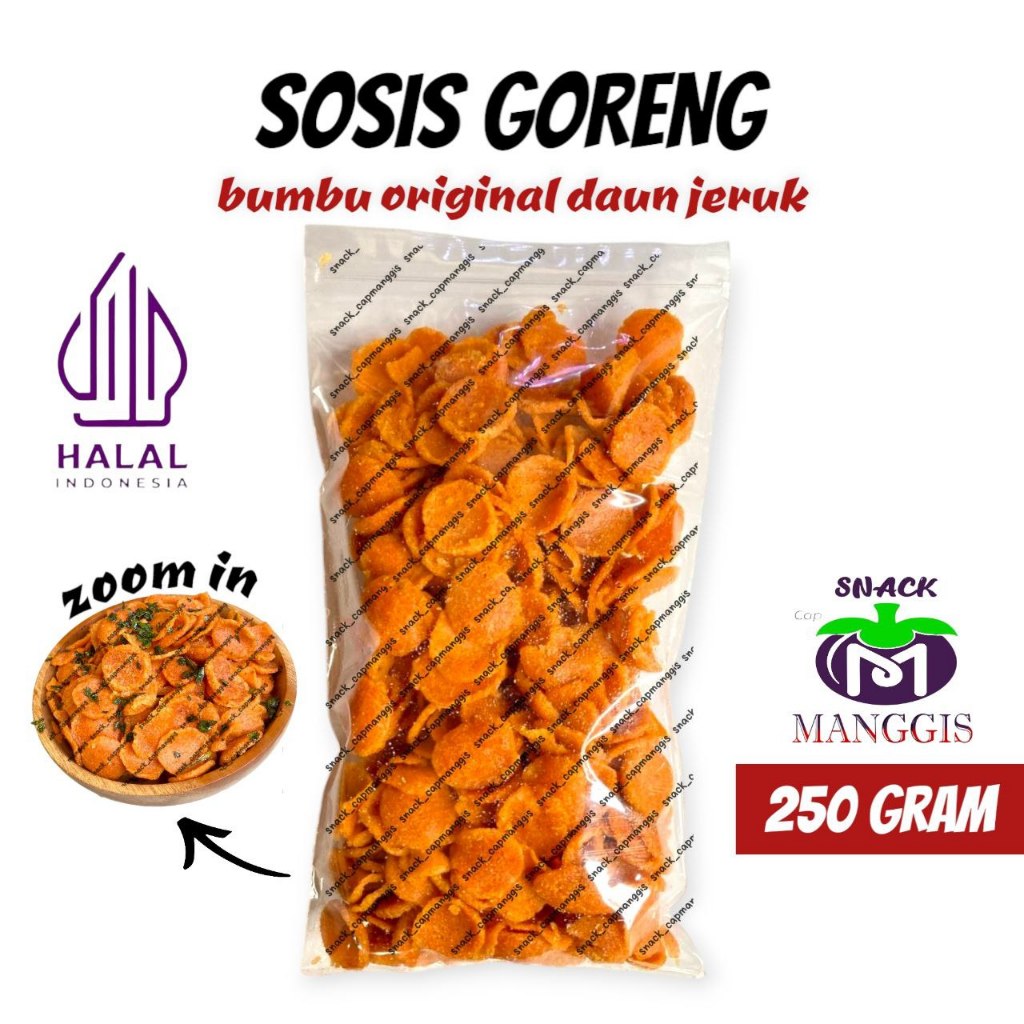 

Sosreng 250 Gram Bumbu Original Daun Jeruk / Sosis Goreng Viral / Manggisraya / Original Daun Jeruk