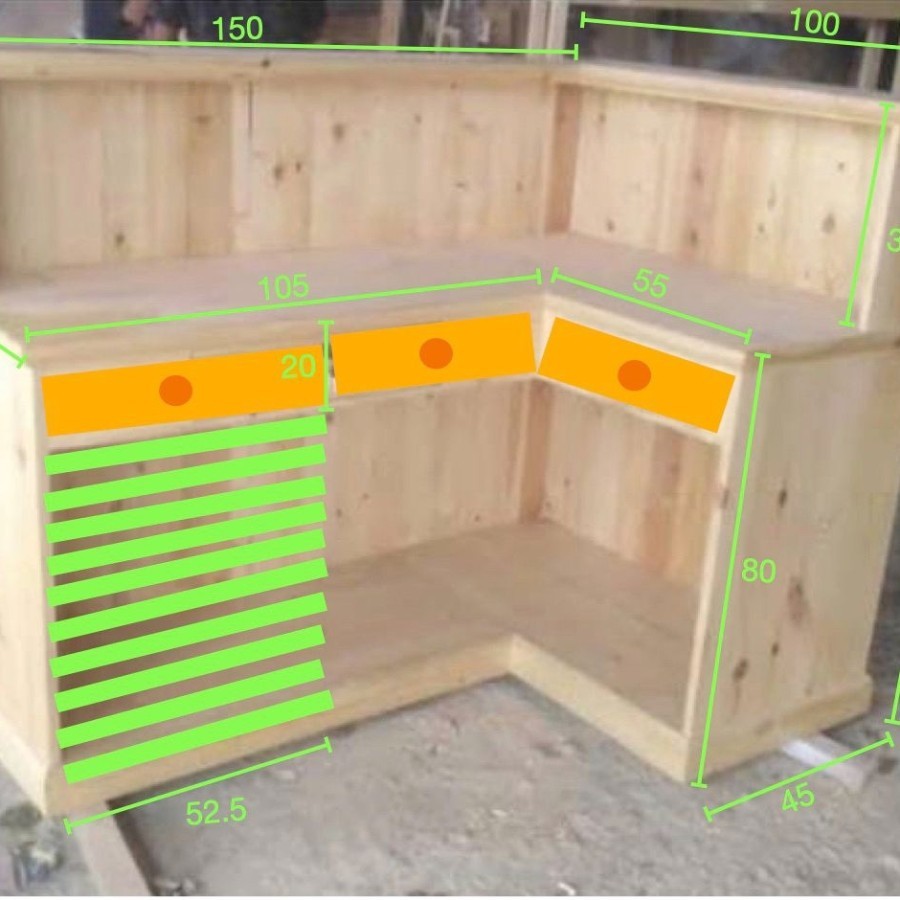 custom meja kantor bahan kayu