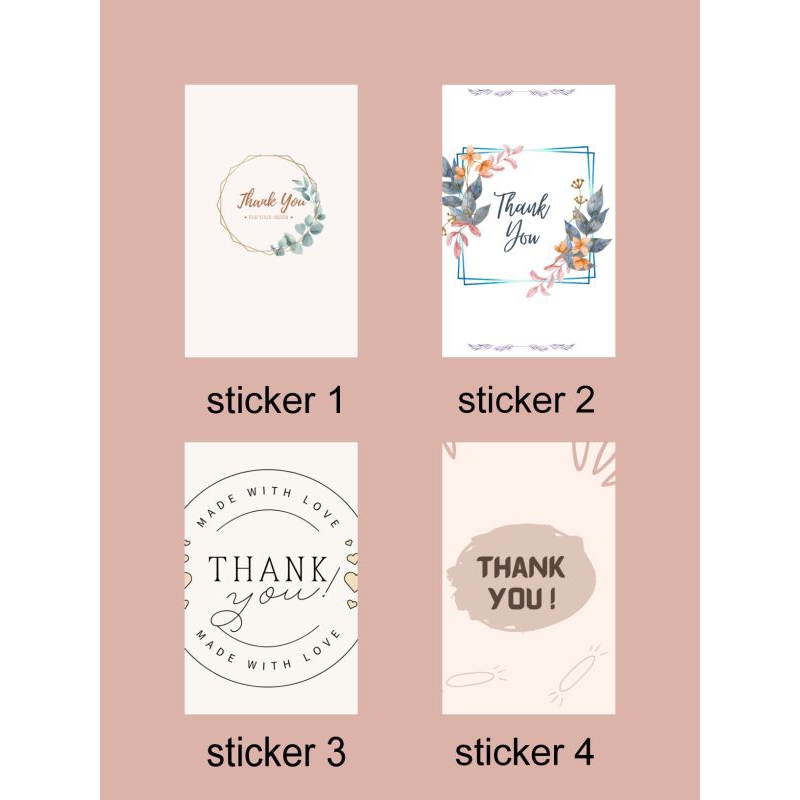 

(60pcs) sticker ucapan thank you ukuran 4x6 bisa REQUEST TEMA