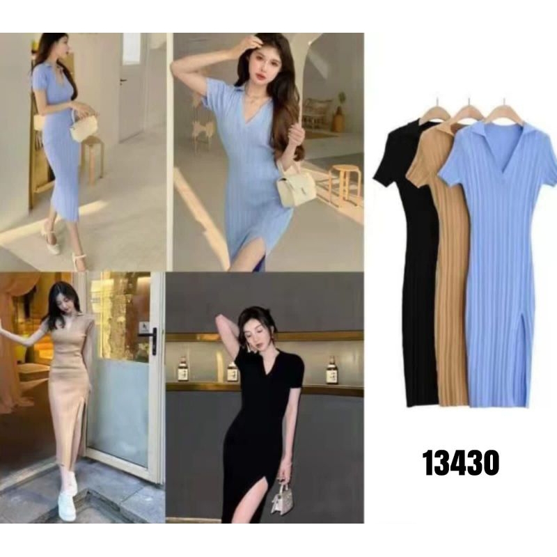 DRES RAJUT KERAH BODY SLIM FIT BAHAN PREMIUM