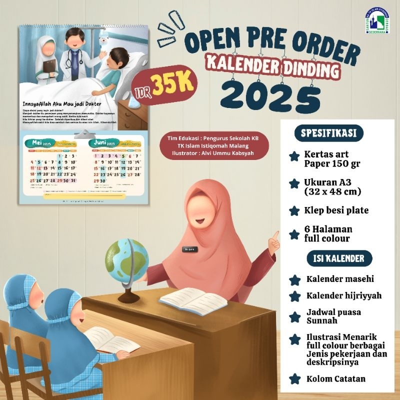 

Kalender Dinding 2025 Spesial Edukasi Tema Profesi