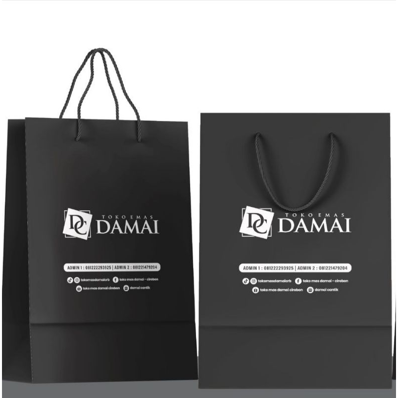 

Custom Paperbag size 25 X 12 x 20 plus sablon