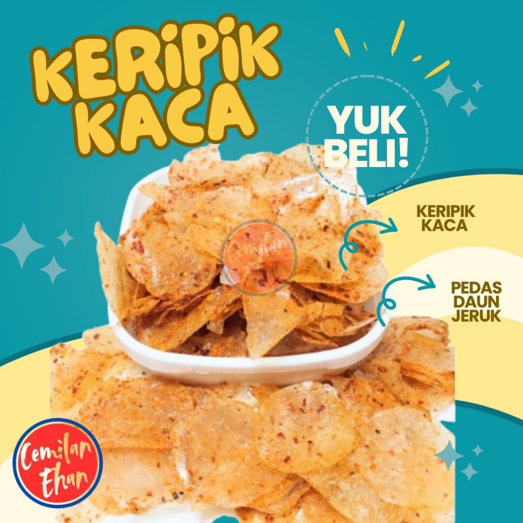 

Kripik kaca - 250gr kripca / kripik kaca pedas daun jeruk