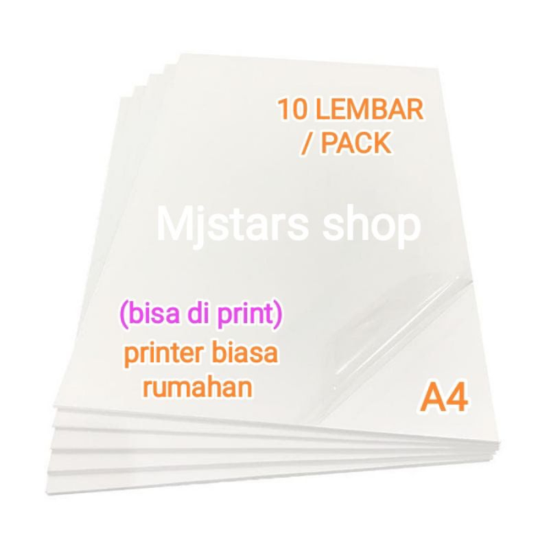 

kertas stiker label sticker transparan transparant A4 (glossy) bisa di print
