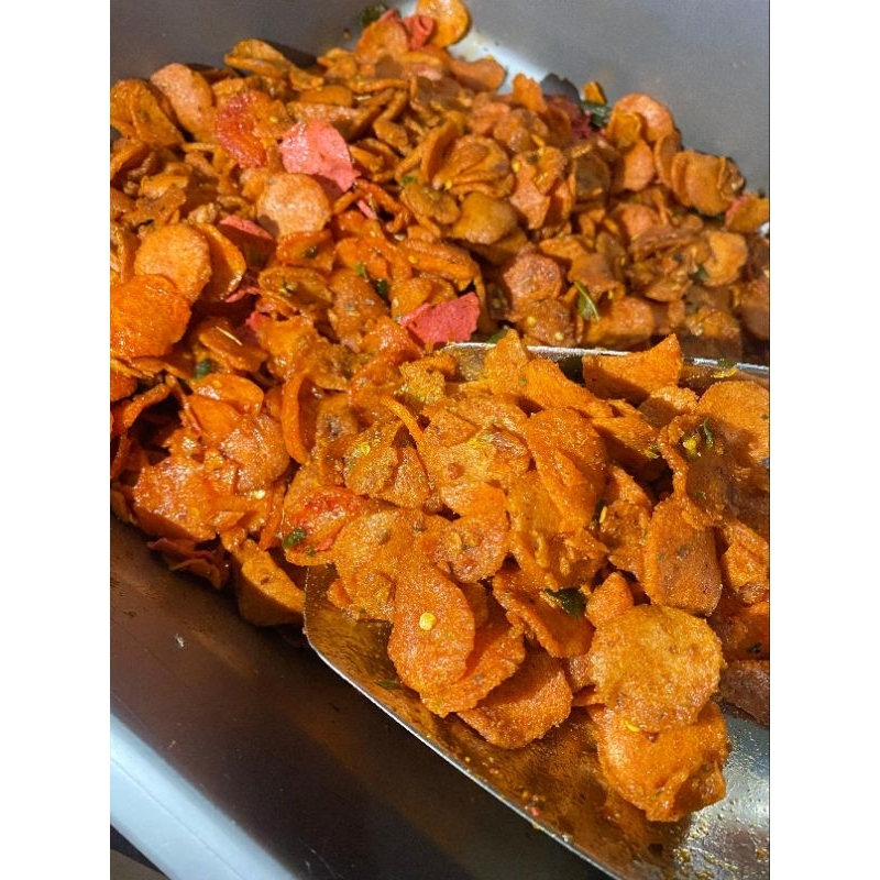 

TERLARIS 100GR SOSRENG/ SOSIS GORENG PEDAS DAUN JERUK TERLARIS TERMURAH KERIPIK VIRAL