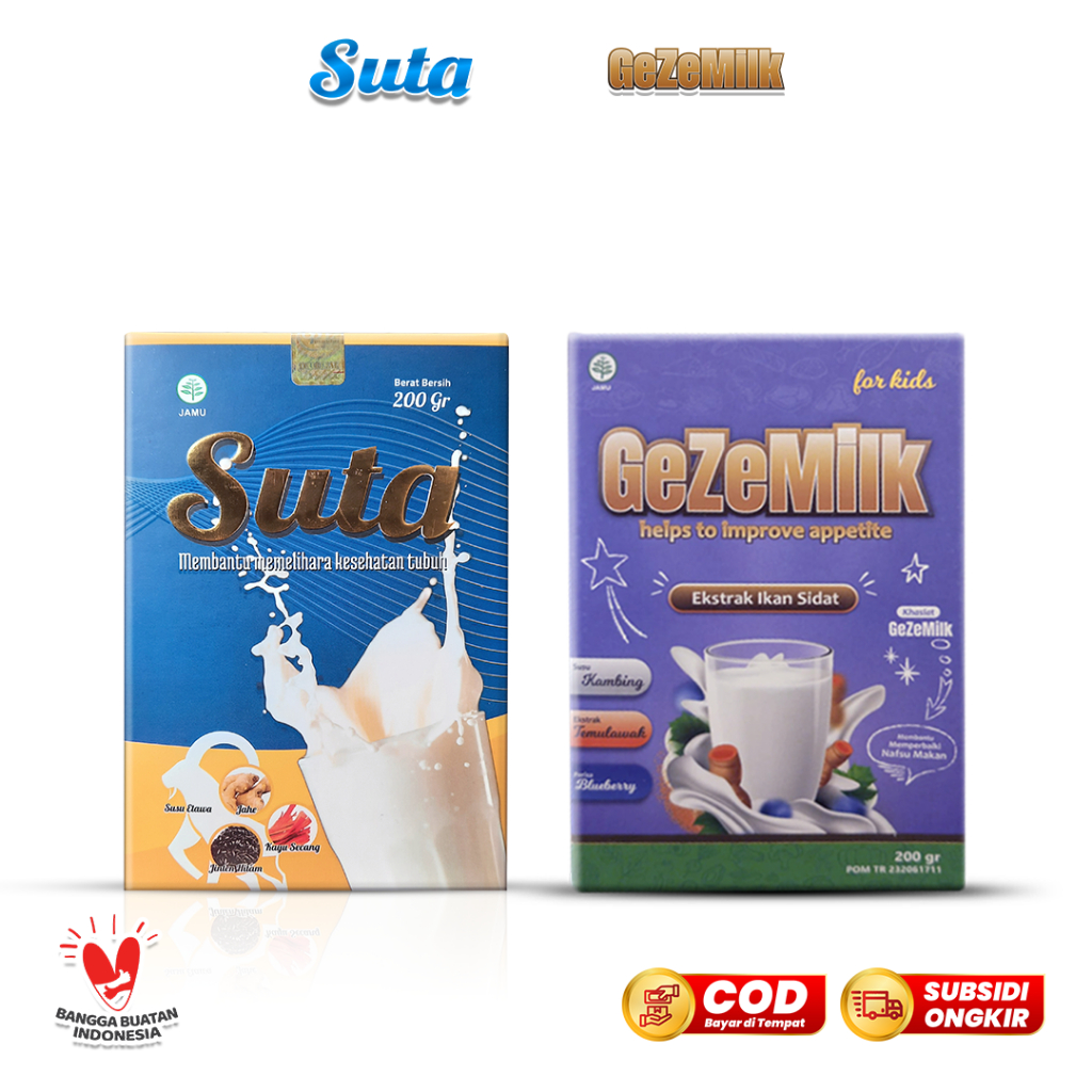 

Suta 1 Box & GeZeMilk 1 Box Paket Bundling – Solusi Kesehatan Menyeluruh untuk Wanita dan Anak