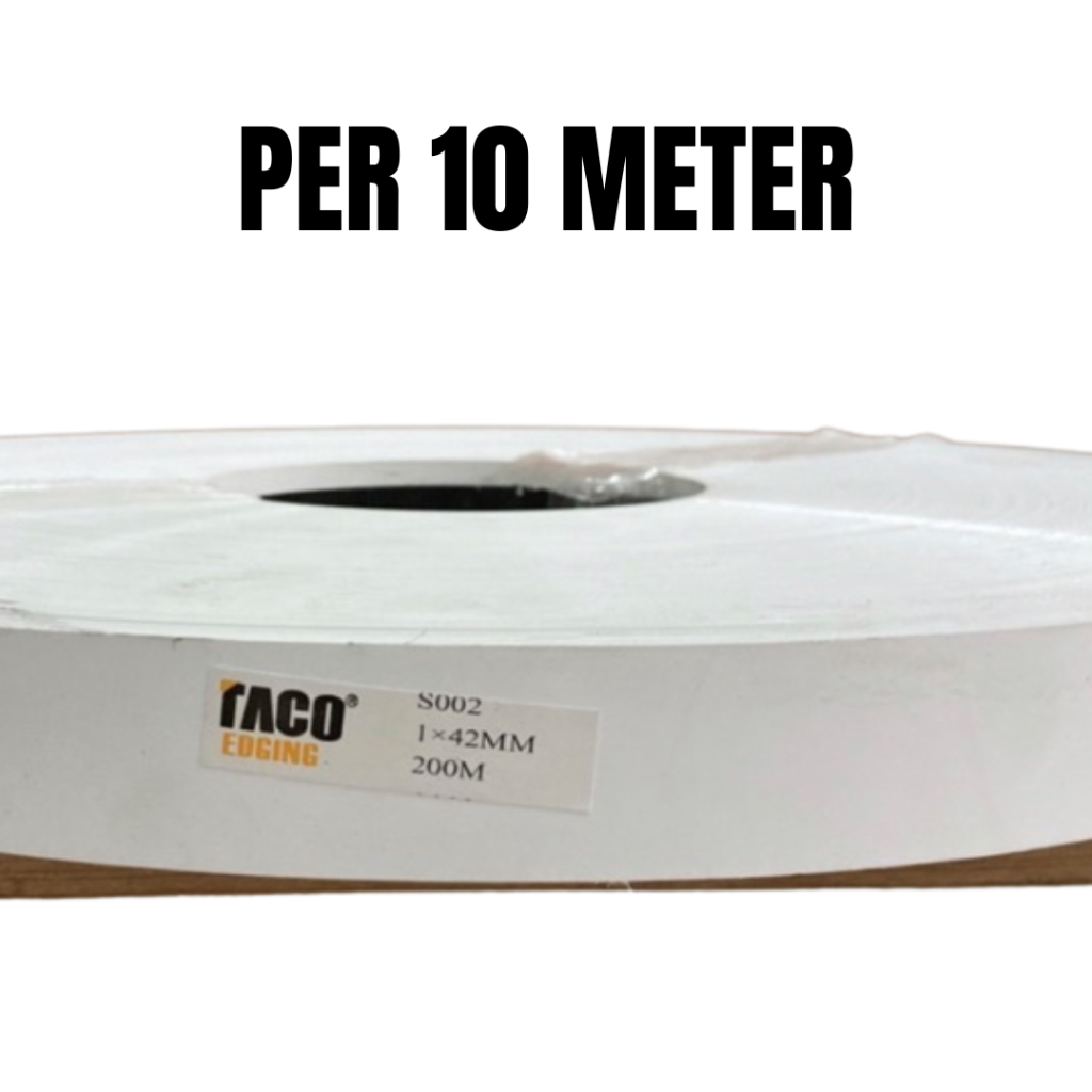 Per 10 meter Taco Edging 002AA Premier White 1 mm x 42 mm Pelapis Pinggiran List Finishing HPL 002 A